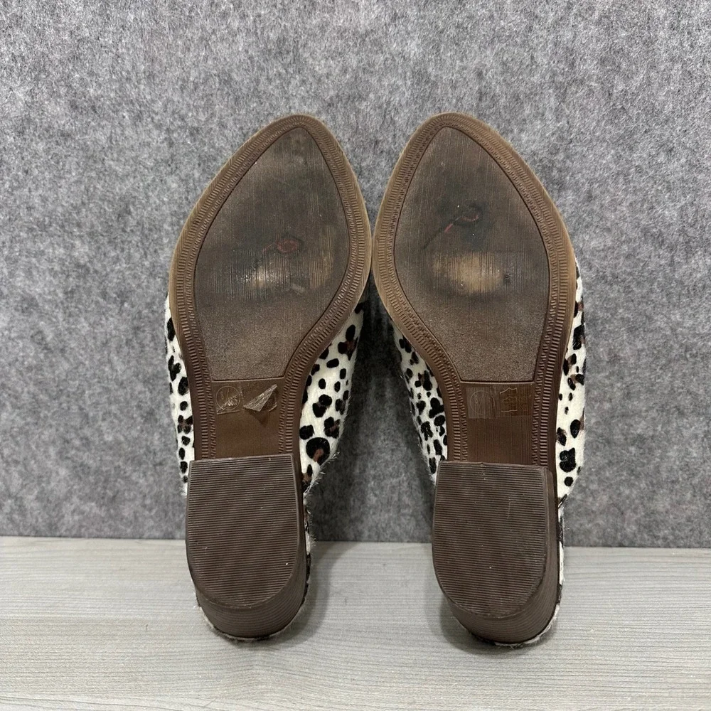 CL by Laundry Faux Fur Leopard Print‎ Mule Heels Womens Size 8